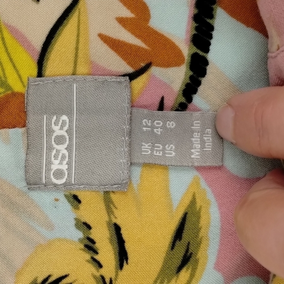 ASOS maxi skirt long floral button 90s inspired size 8 hawaiian floral ASOS - Picture 7 of 8